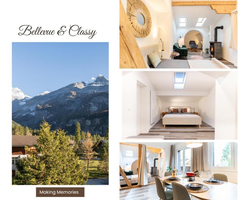Bellevue & Classy Mountain View Apartment Kandersteg Exteriör bild